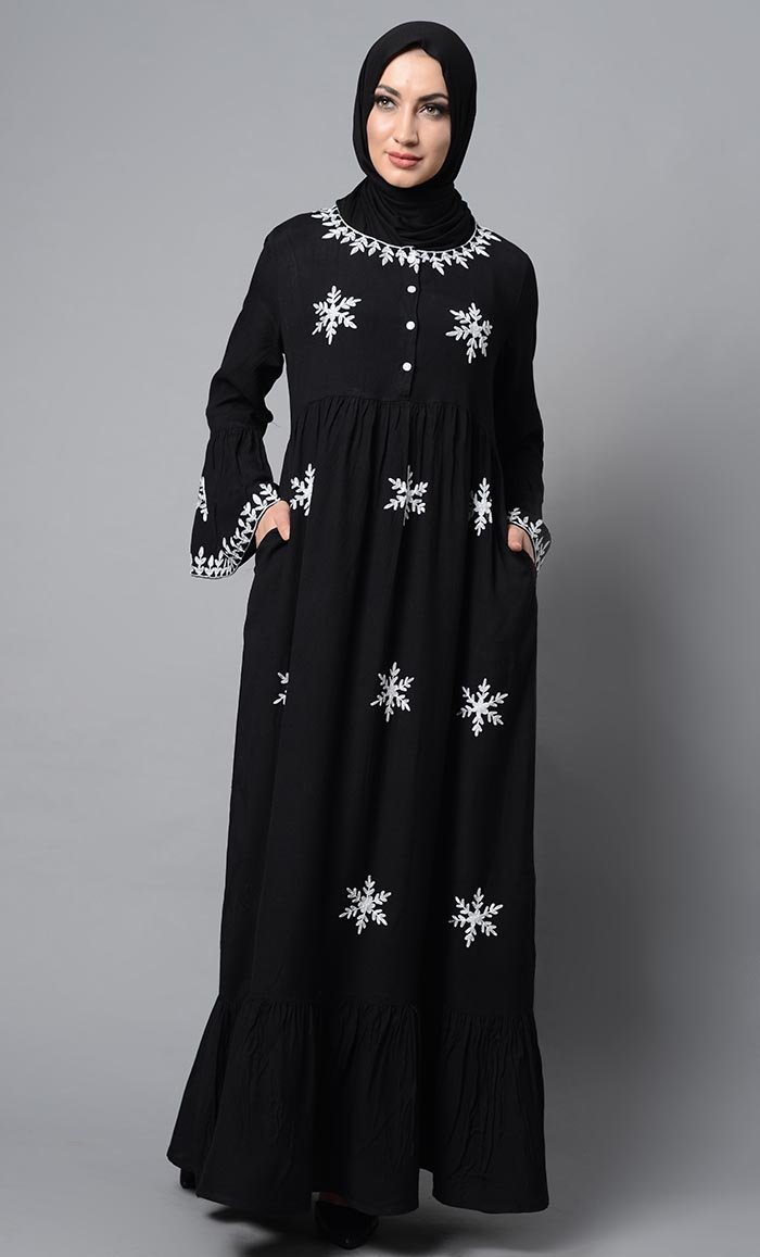 Bottom Flared Abaya Dress