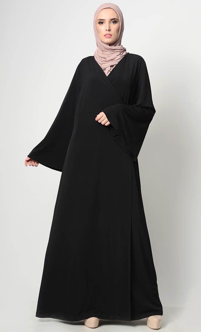 Simple Jersey Wrap around Abaya Dress