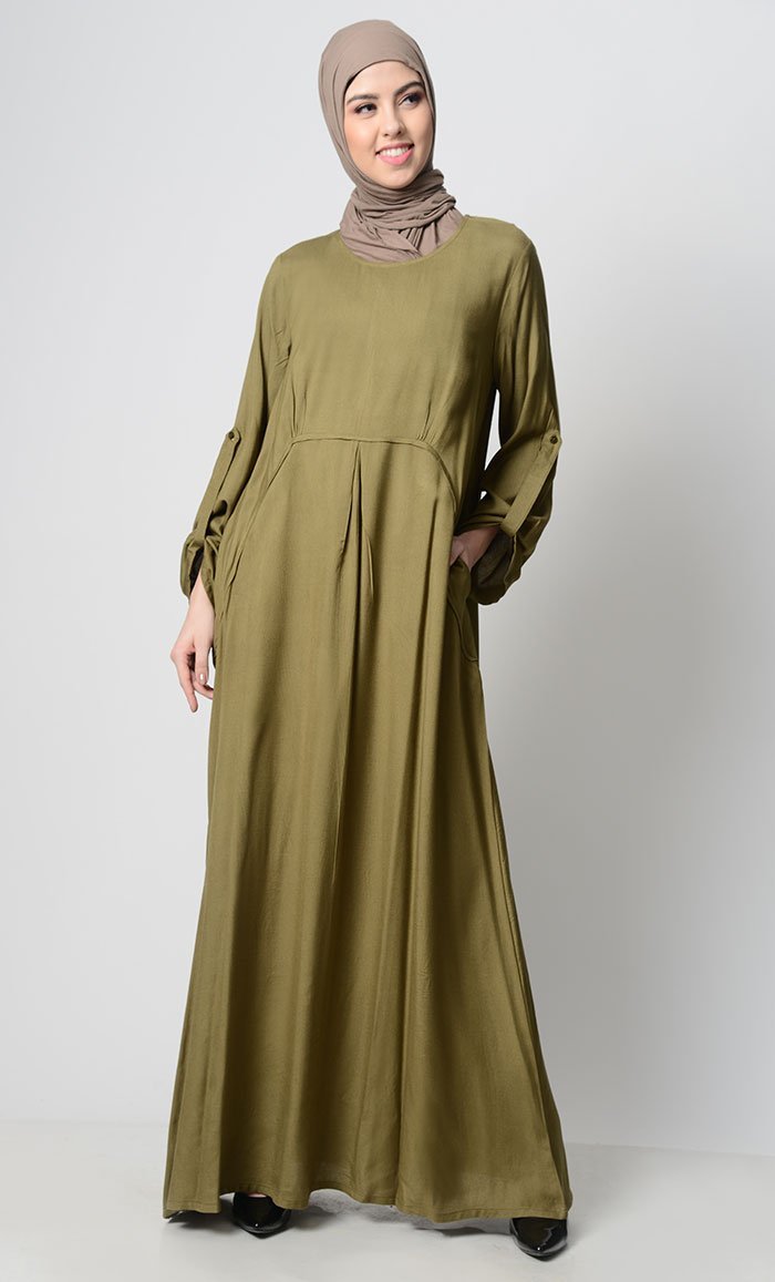 Roll Up Sleeve Summer Abaya