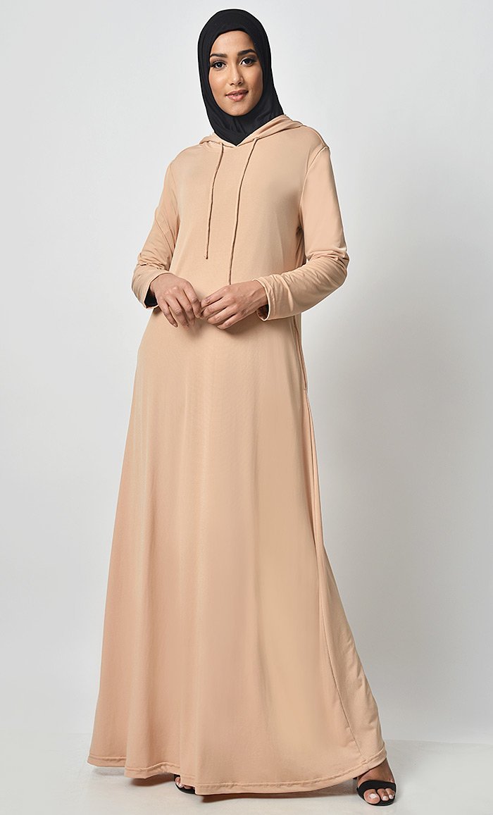 Simply Everyday Basic Jersey Hooded Abaya