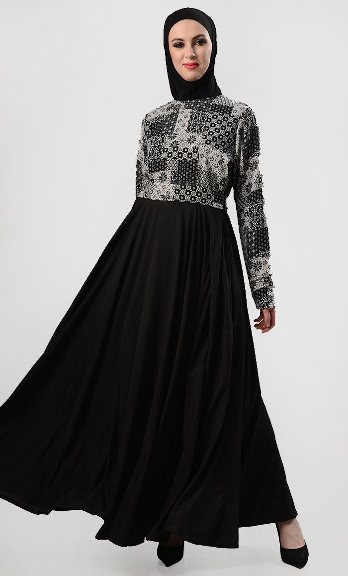 Turkish Style Mix-Up Everyday Abaya-Black