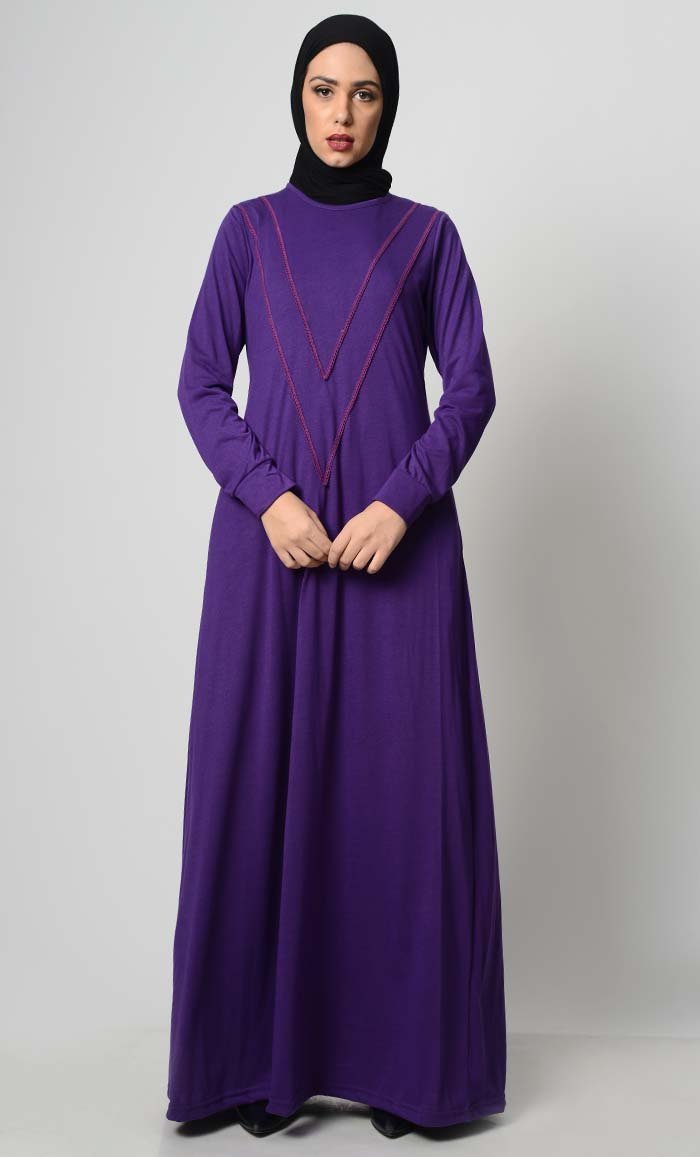 Basic Viscose Laced Abaya