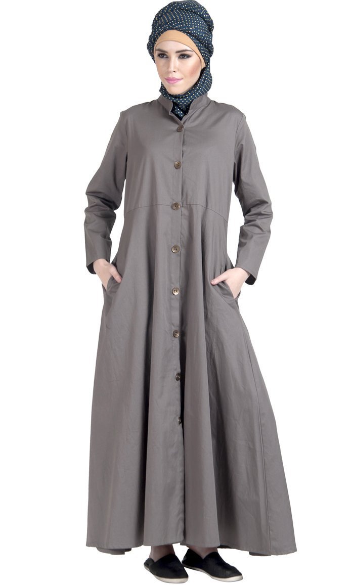 100% Twill Button Down Jilbab Dress