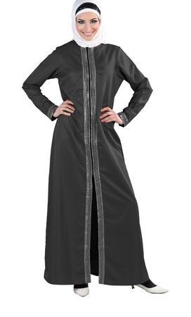 Sequins Embellished A Line Muslimah Abaya Dress