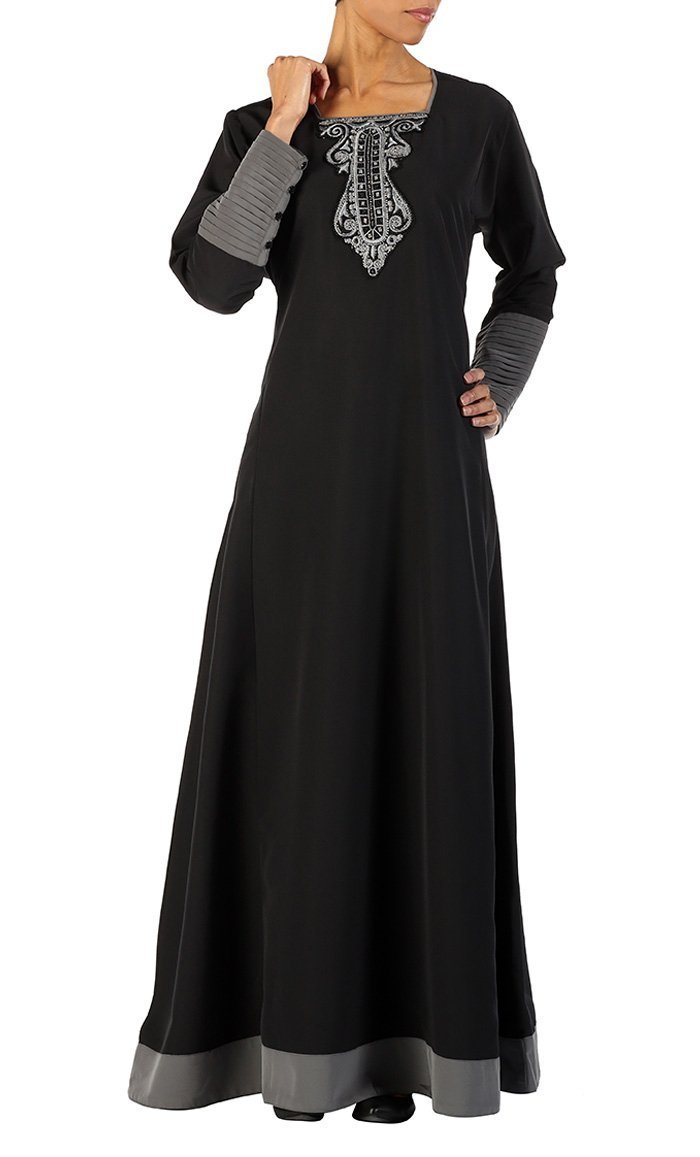 Embroidered Patchwork Traditonal Evening Wear Abaya Dress