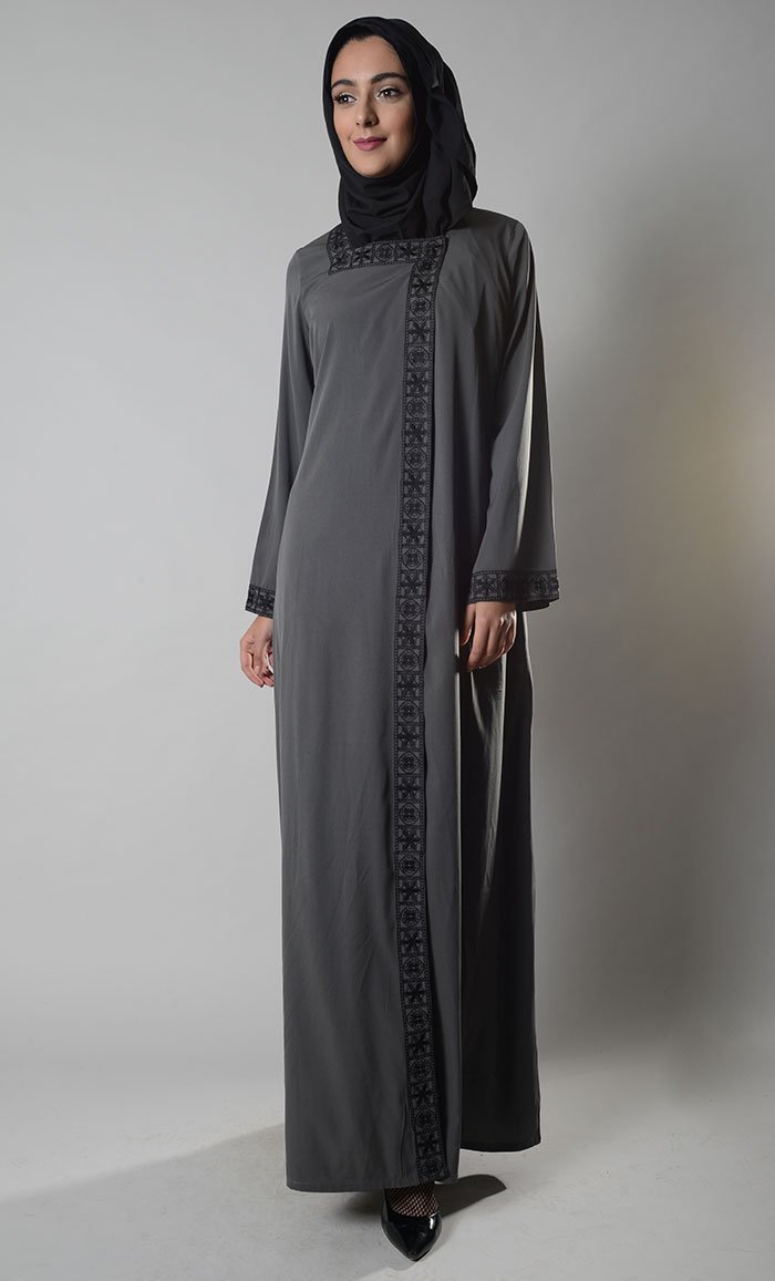 Melanie Front Open Snap Abaya Duster