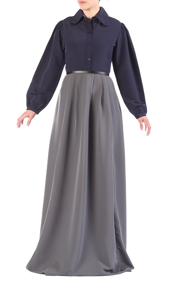 Belted Two Tone Abaya