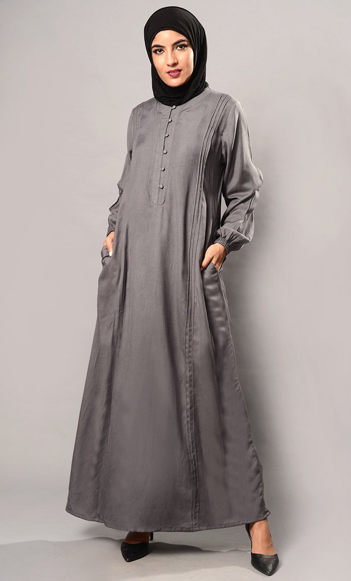 Button Down Casual Wear Abaya Dress