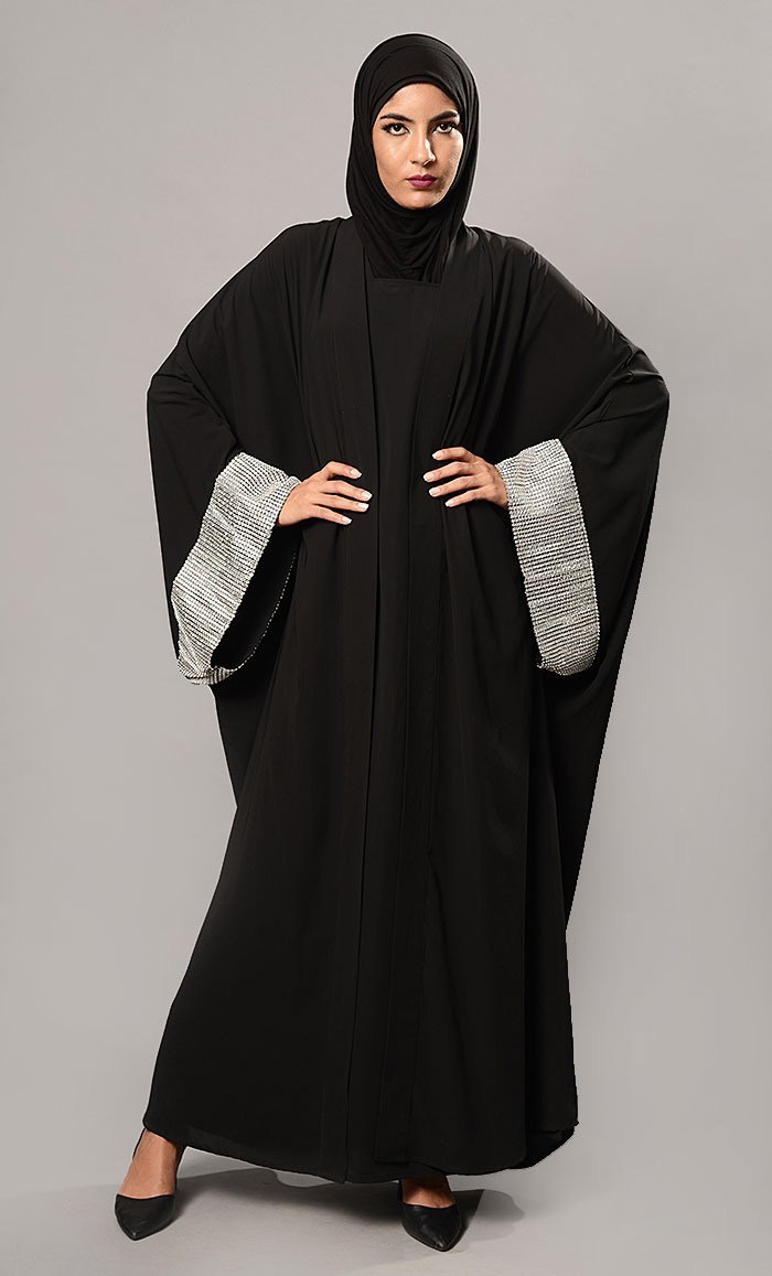 Sequins Embellsished Kaftan Style Abaya Dress