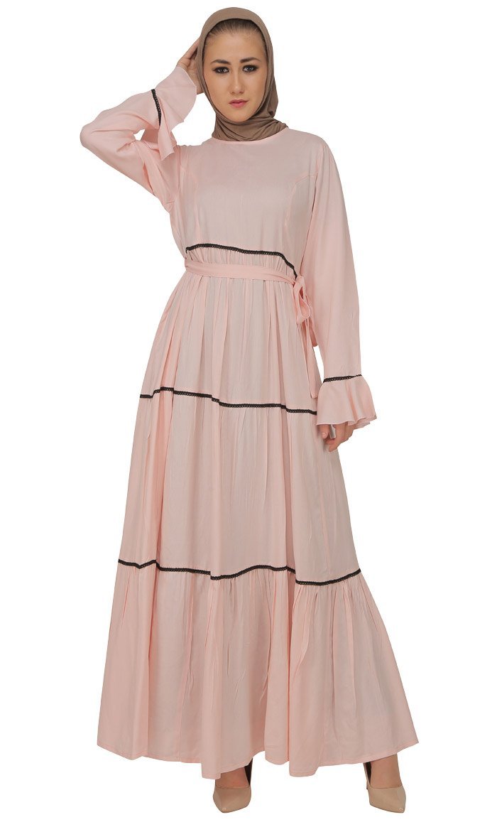 Multi Tiered Vintage Style Abaya Dress