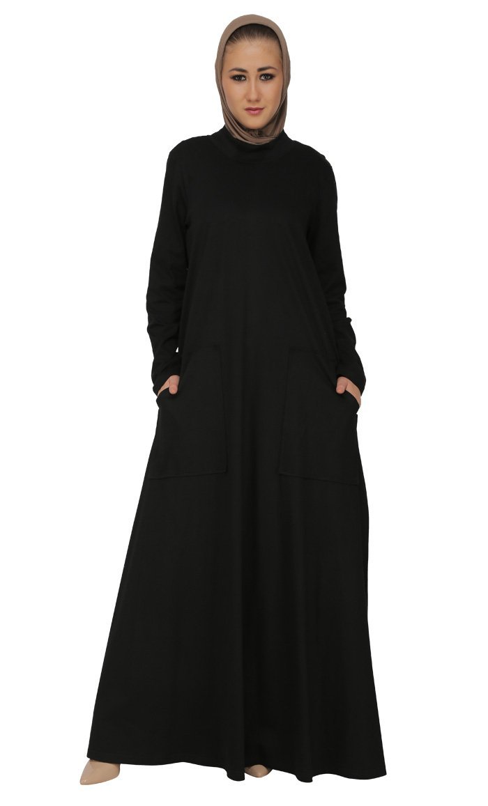 Asymmerical Cut Loose Fitted Abaya Dress