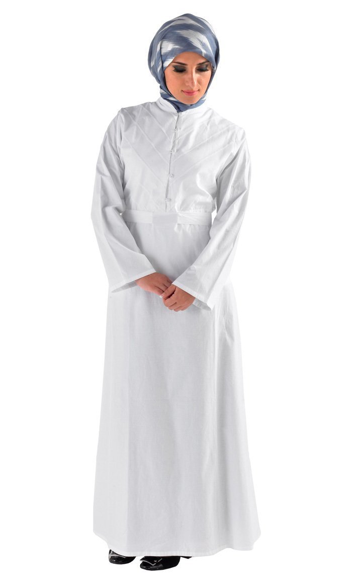 Basic Short Collared Flared Abaya Dress