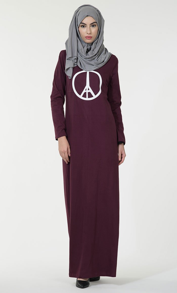 Paris symbol baisc everyday wear Abaya dress