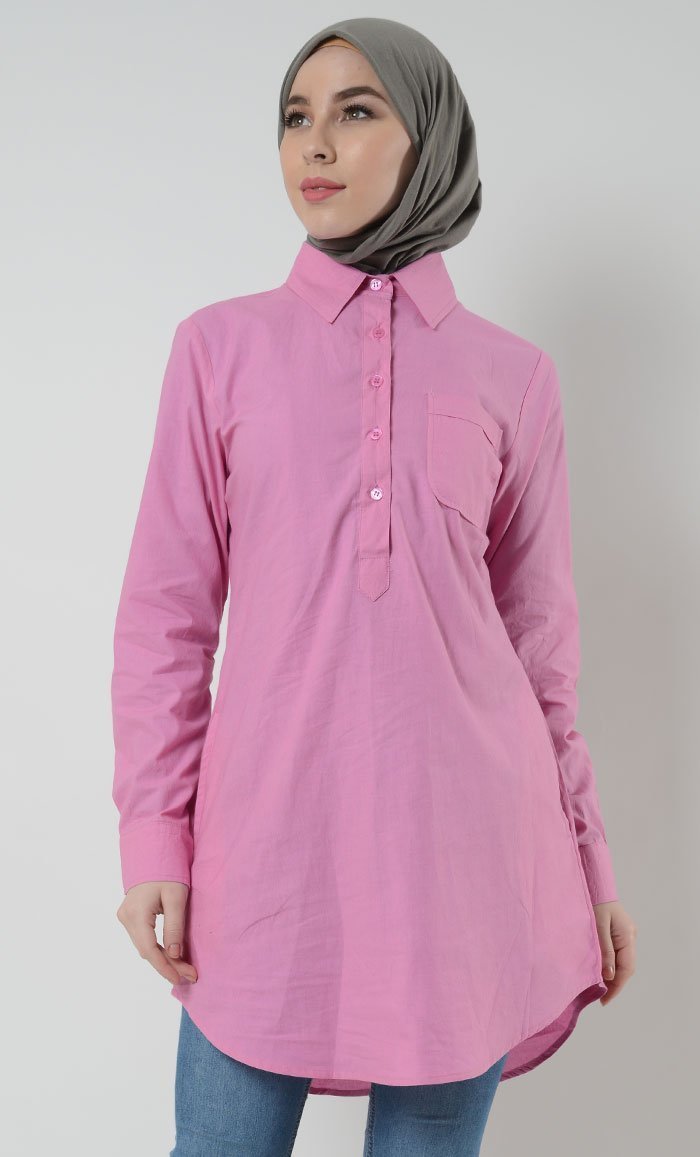 Cotton Button School Uniform Tunic - For Girls