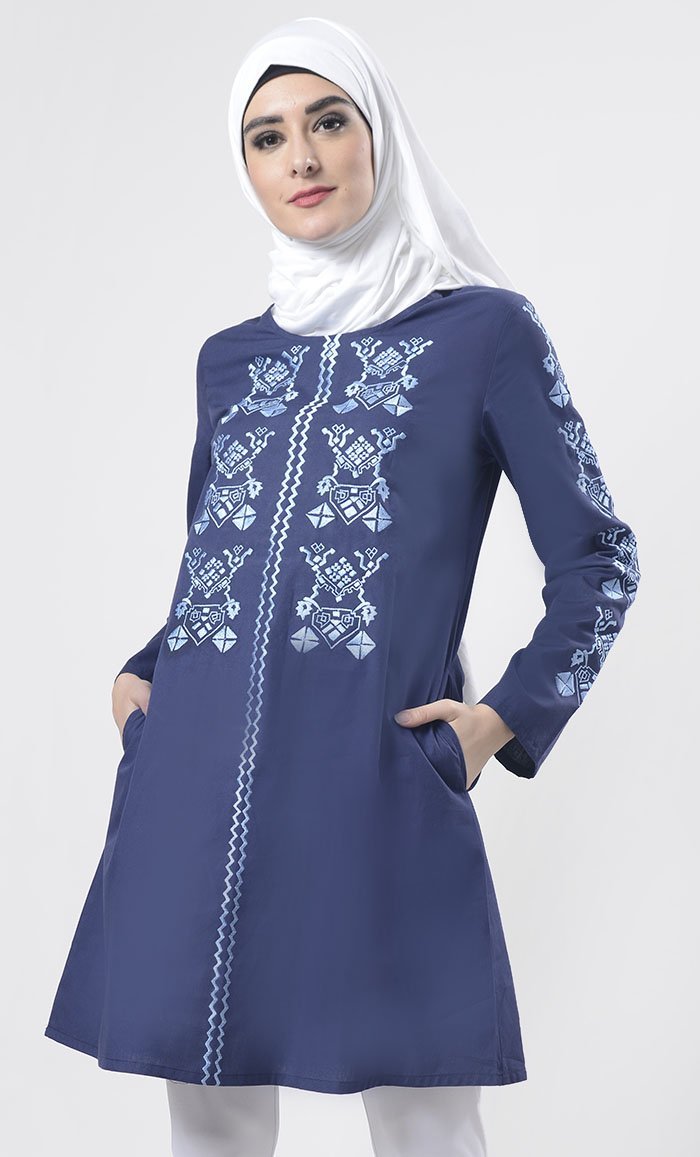 Astonishing Geometric Embroidered Tunic