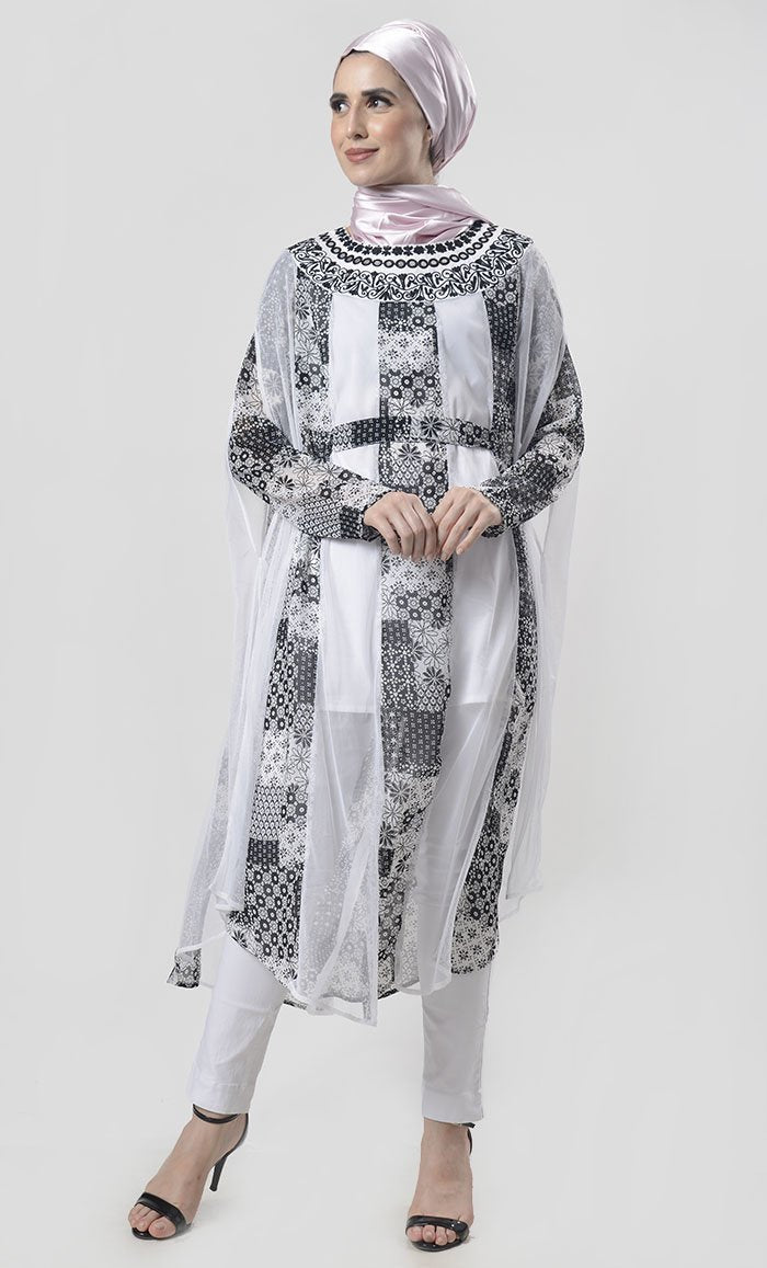 Florescence Printed Georgette Long Tunic