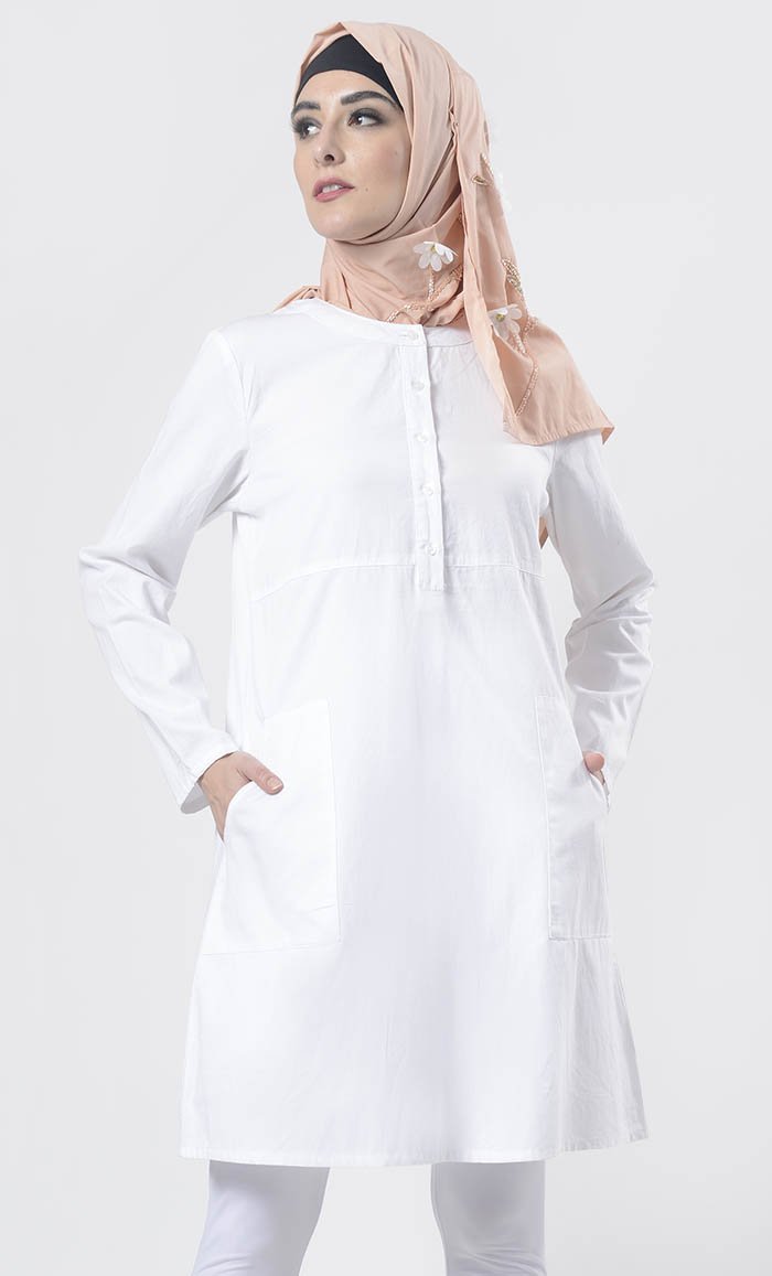 Sober Everydaywear Front Open Button Long Tunic