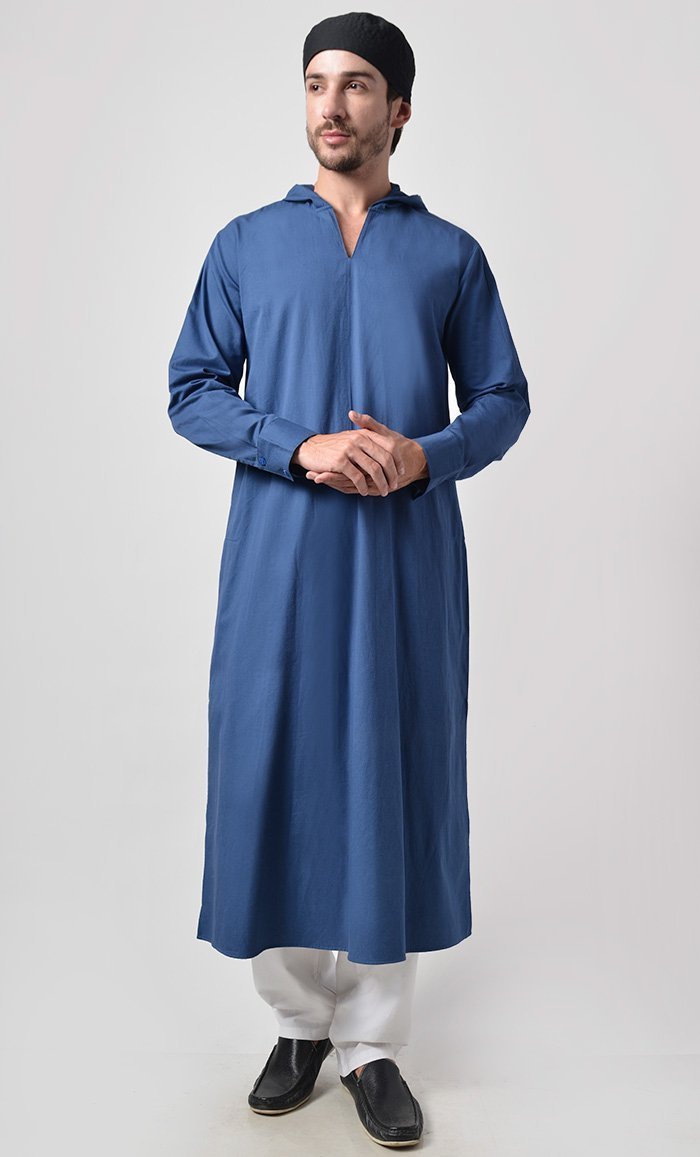 Mens Cotton Hooded Kurta Set