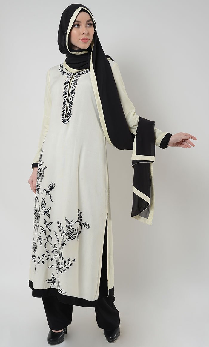 Mia Embroidered Shalwar Kameez Set - White