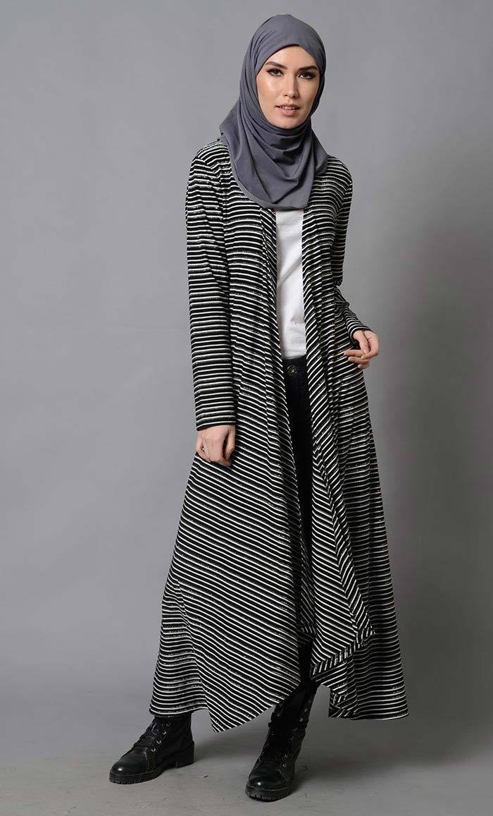 Basic Black Thin Stripe Shrug-Final Sale Item