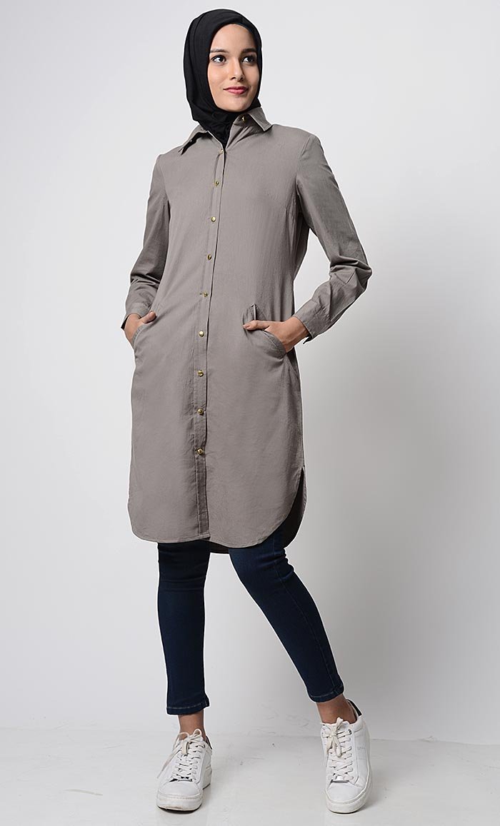 Solid Twill Basic Tunic