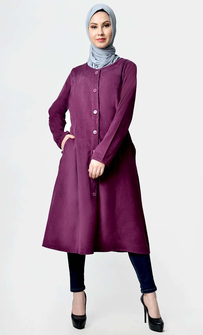 Fall buttondown corduroy tunic