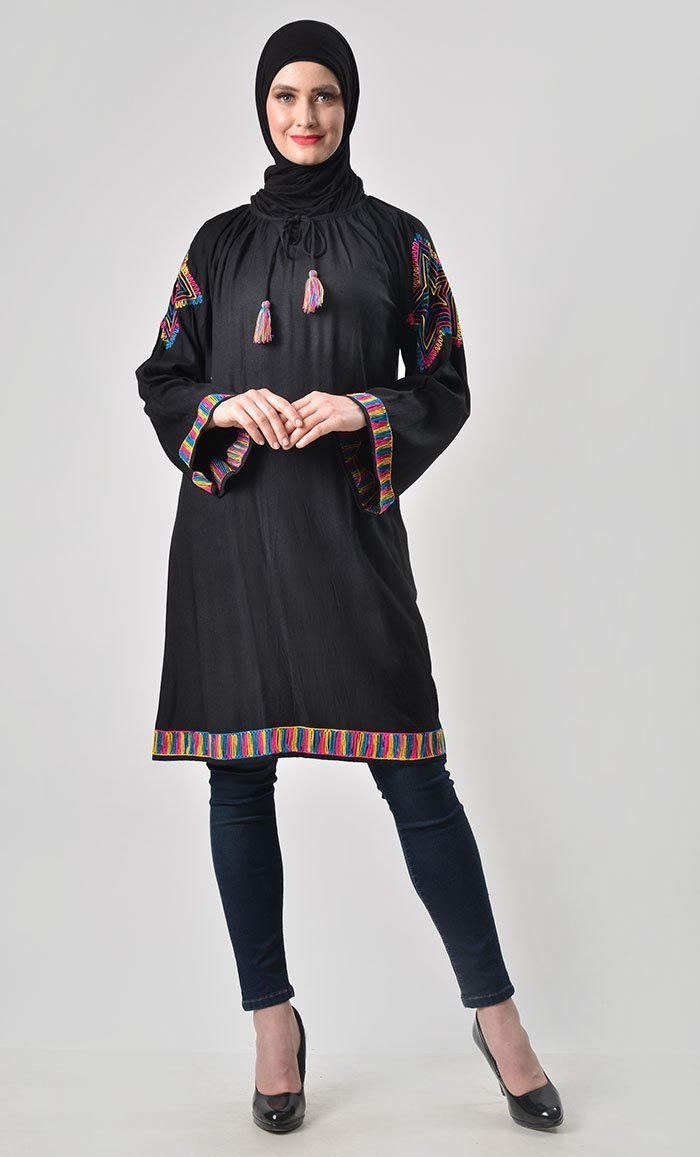 Copy of Rainbow Thread Embroidered Tunic