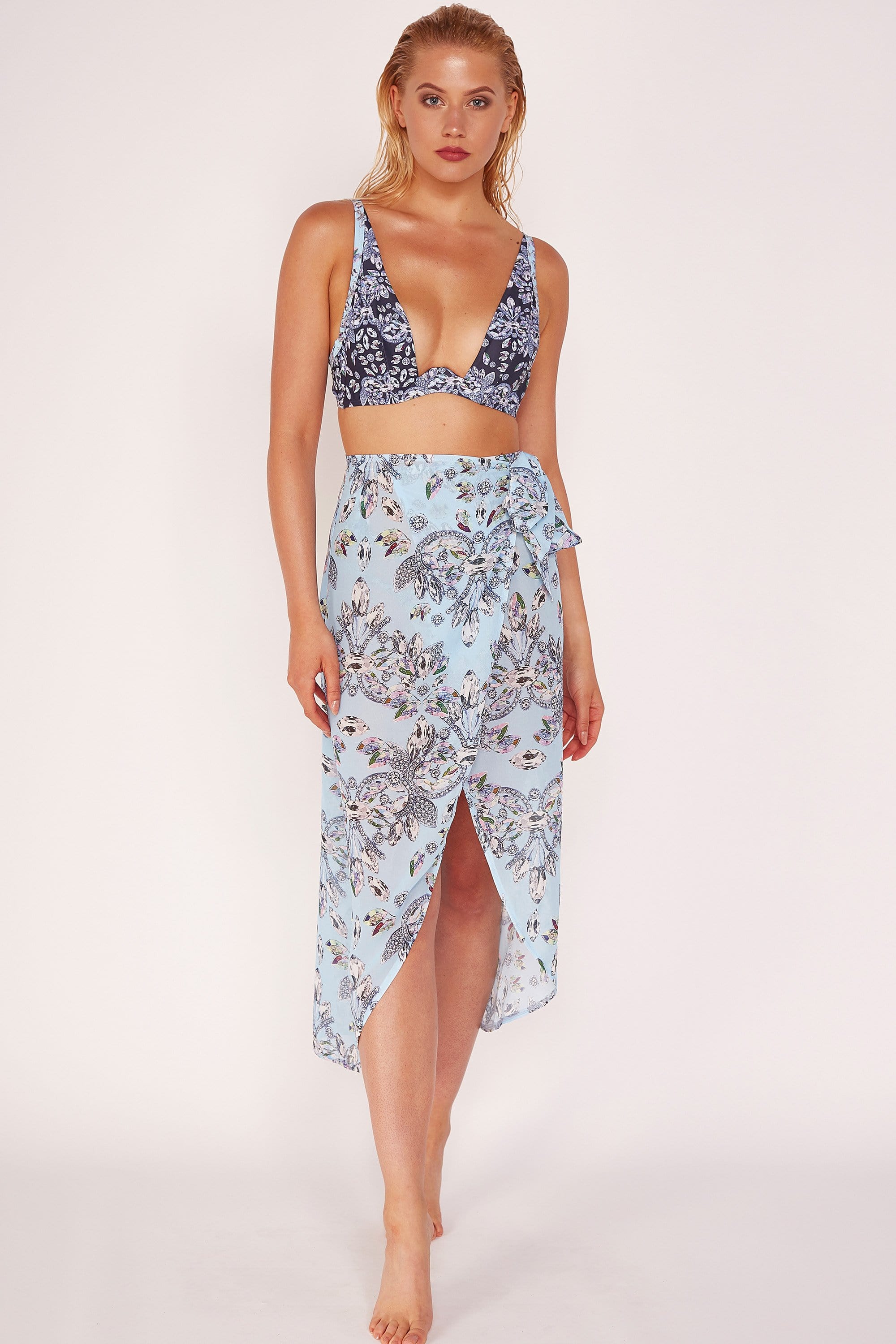 Jewel Print Sheer Beach Sarong