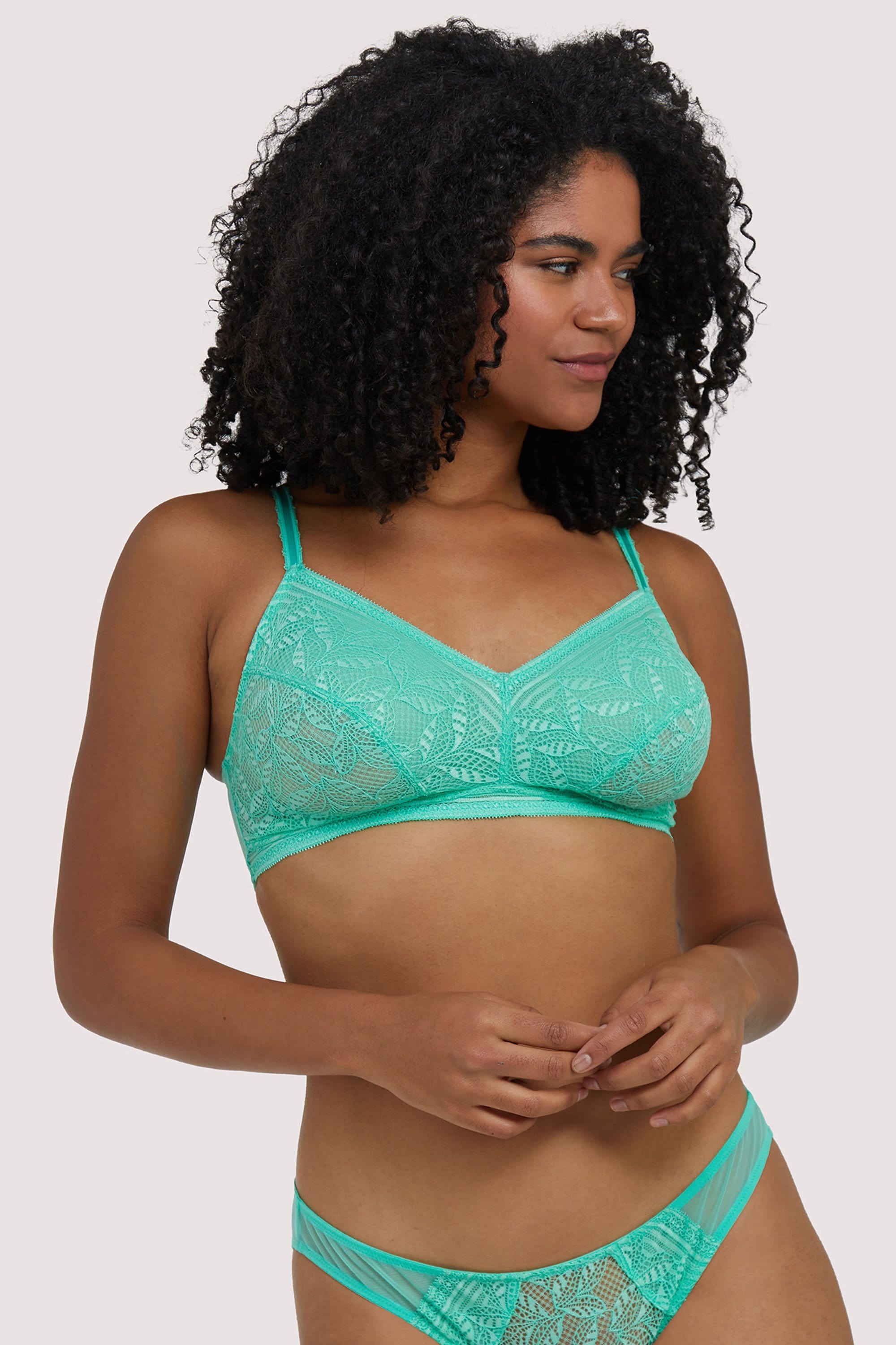 Emma Mint Green Lace Wireless Bra