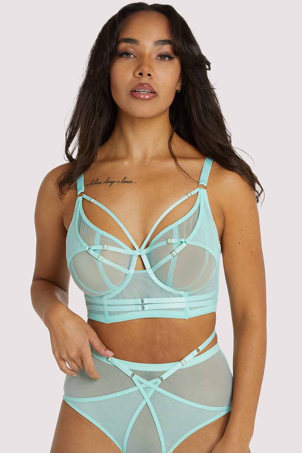 Eddie Aqua Crossover Wrap Bra