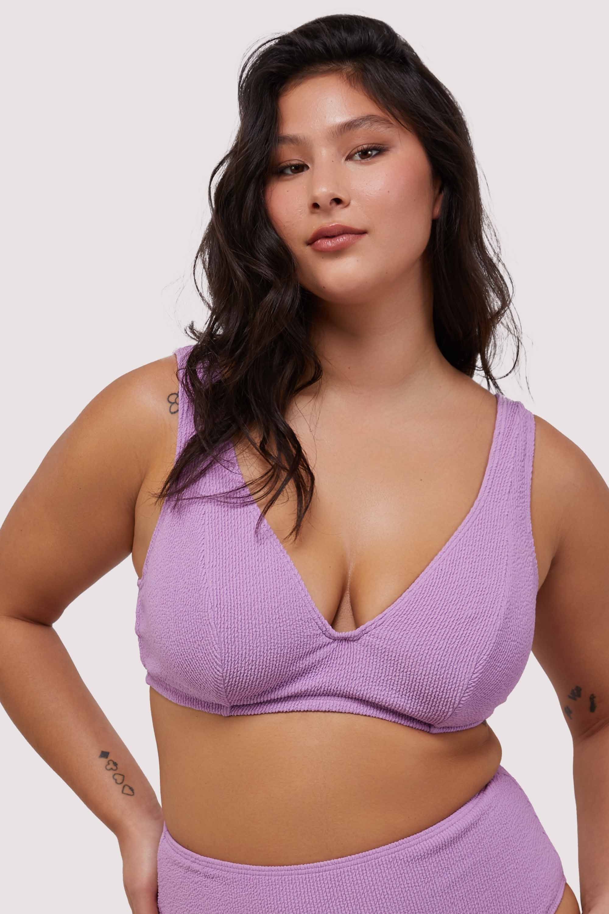 Mila Lilac Scrunch Hidden-Underwire Bikini Top