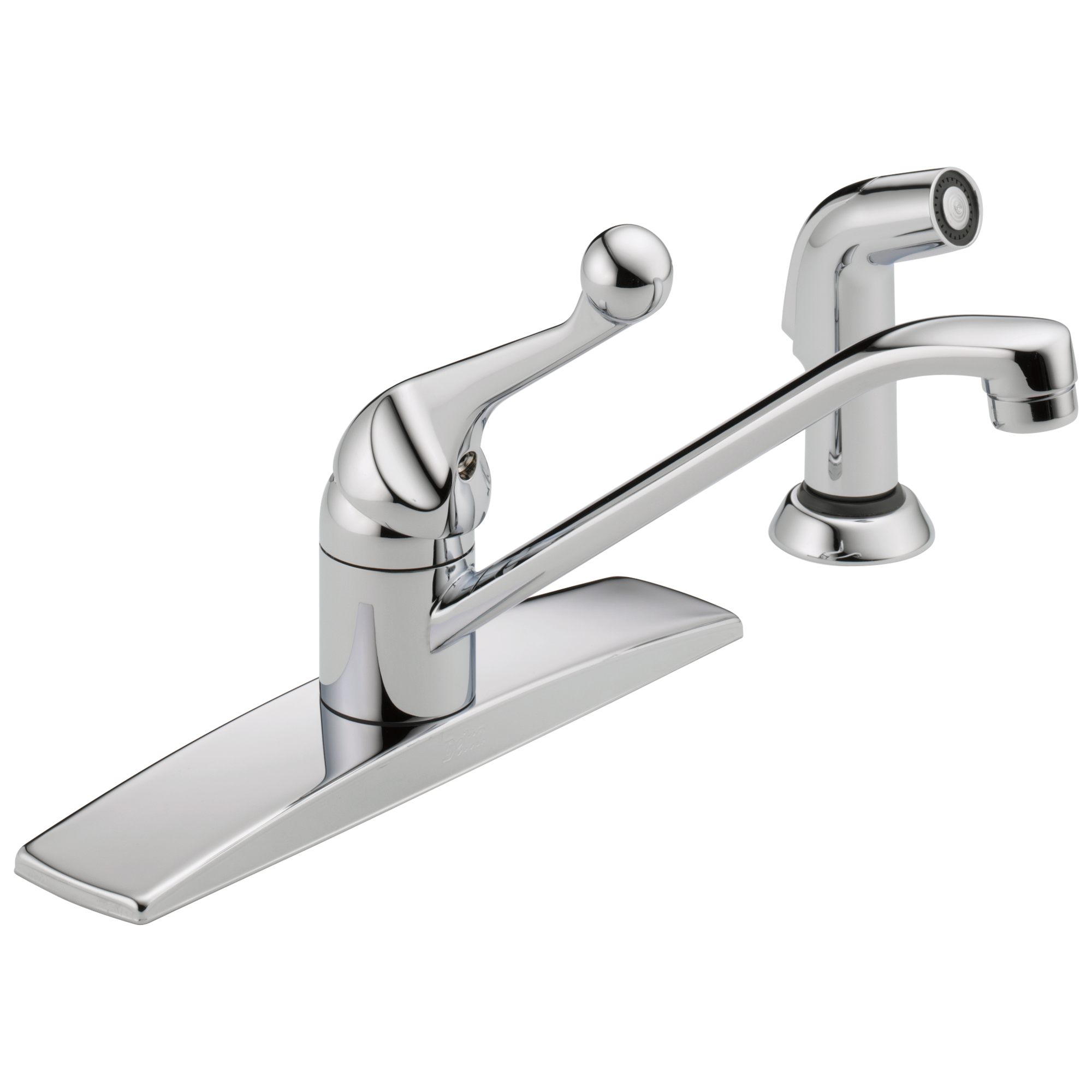 Delta 134 / 100 / 300 / 400 Series:400LF Single Handle Kitchen Faucet with Spray