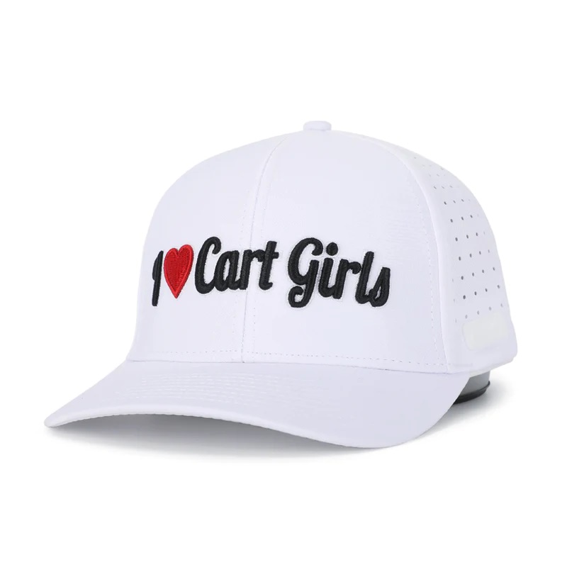 Bogey Bros Golf I Heart Cart Girls Performance Fitted Hat Large/X-Large