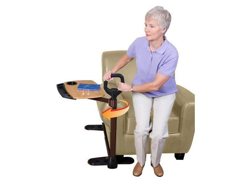 Stander Tray Table - Ergonomic Bamboo Swivel TV Laptop Tray - Safety Support Mobility Handle