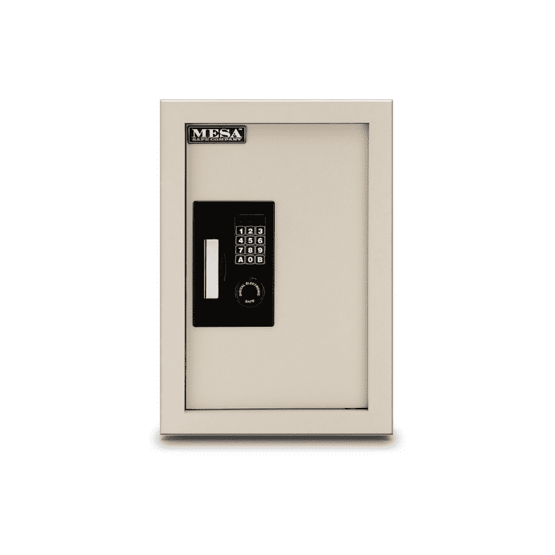 Mesa Safe Battery Operated Electronic Wall Safe - Cream