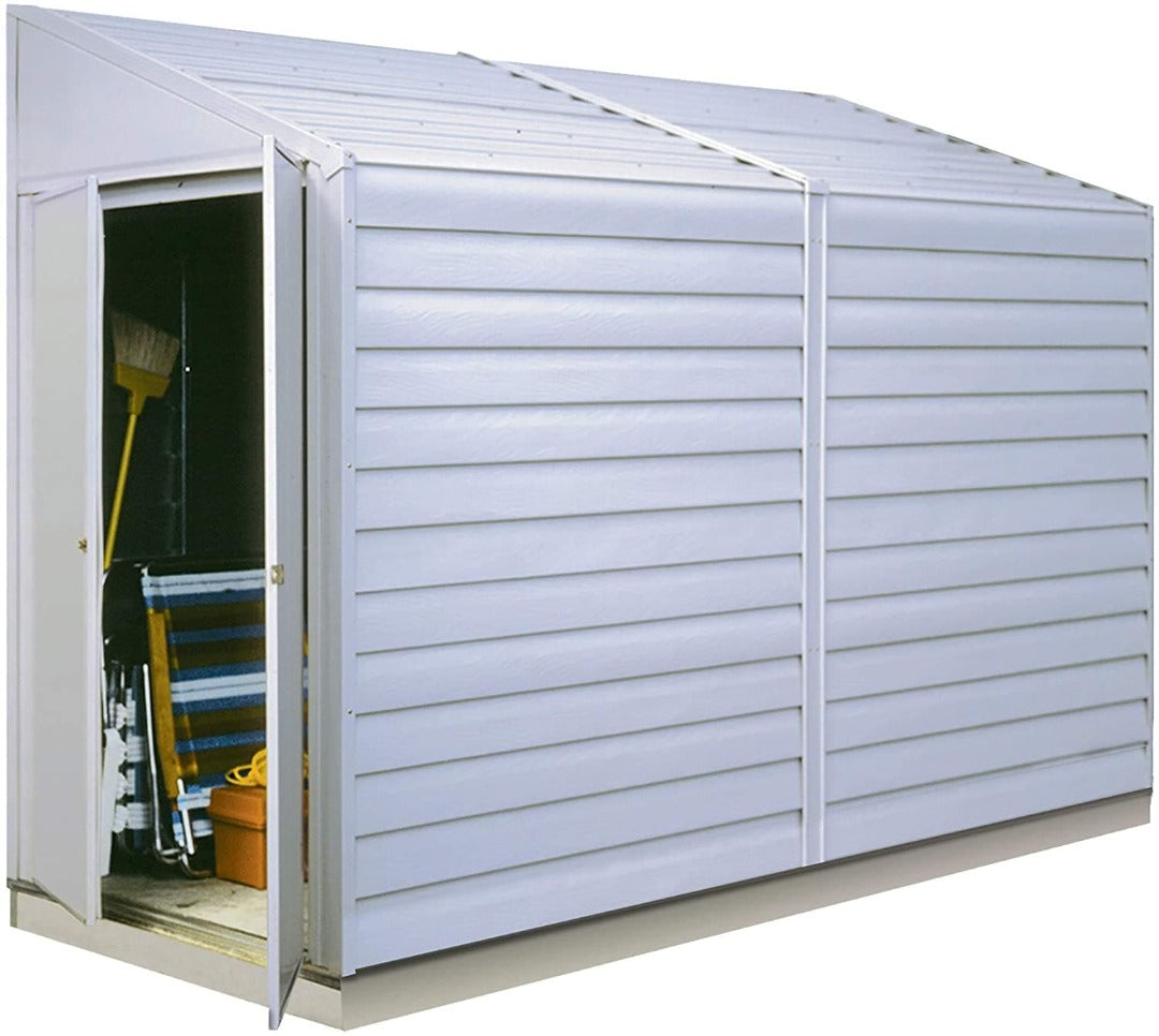 Arrow Yardsaver Compact Galvanized Steel Storage Shed with Angled Roof & Double Doors