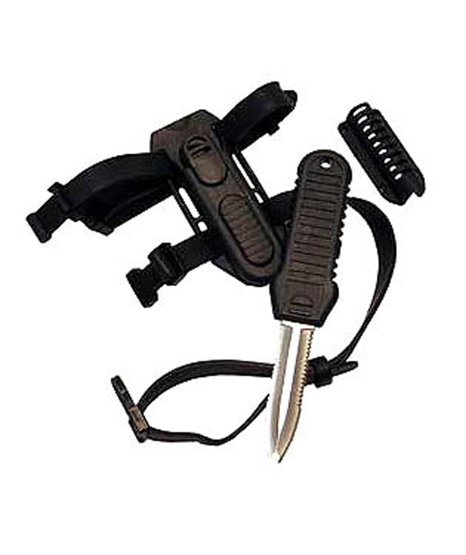 Shark Stainless Steel Scuba Diving Backup Knife w/ Sheath & Hose Clip