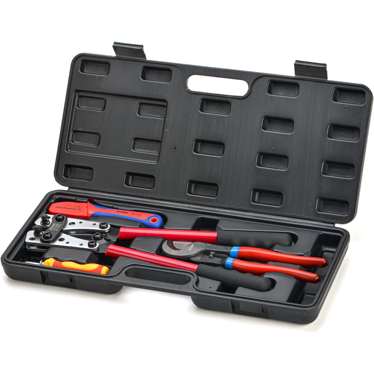 Battery Cable Terminal Crimper Kit for 6-50mm Battery Cable Lugs, with Cable Cutter, Cable Stripper