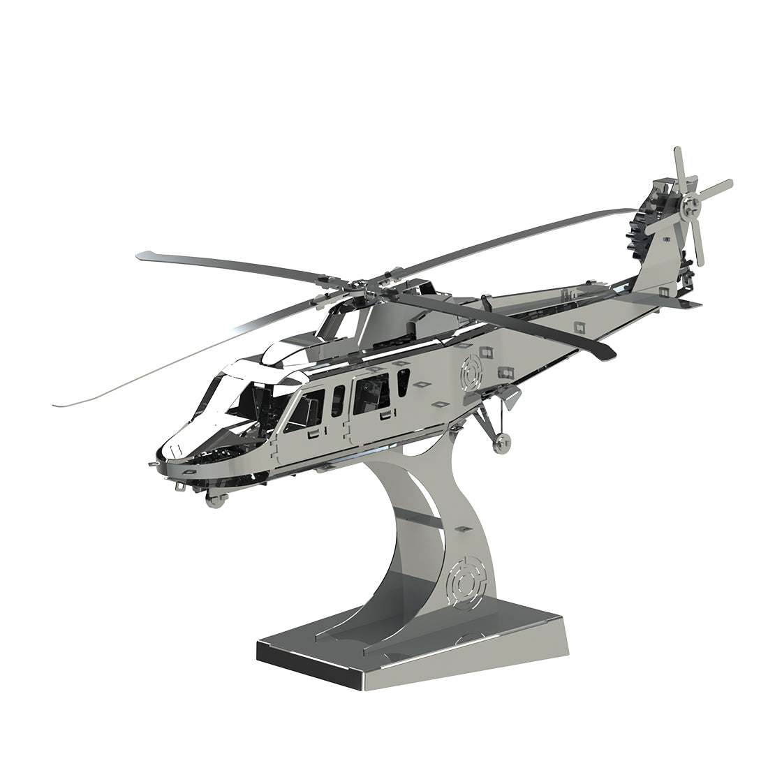 125pcs 3D Metal Mechanical Helicopter Model Building Kit- Lifting Spirit