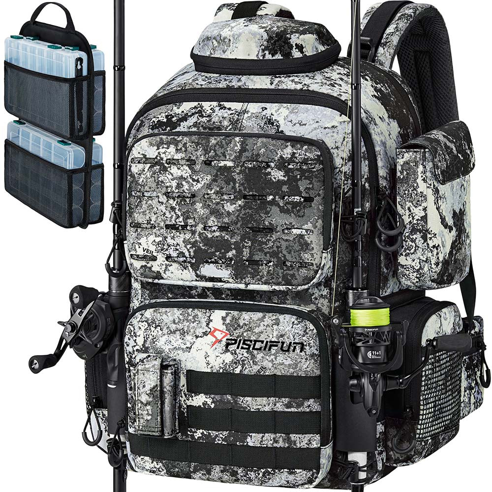 Piscifun Fishing Tackle Backpack Storage Bag Fishing Gear Bag