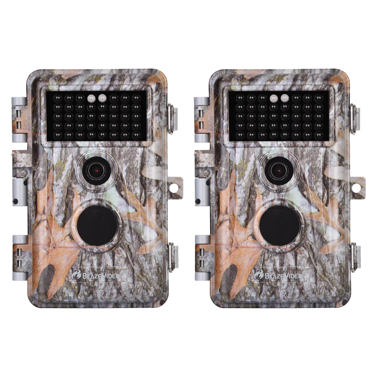 2-Pack Game Trail Deer Cameras for Observing & Home Security 32MP 1296P Video Night Vision Motion Activated Waterproof Invisible Infrared Time Lapse