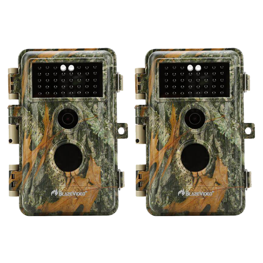 2-Pack Game Trail Wildlife Animal Cams Observing Deer Cameras 32MP Photo 1296P Video Night Vision No Glow Infrared Motion Activated Waterproof