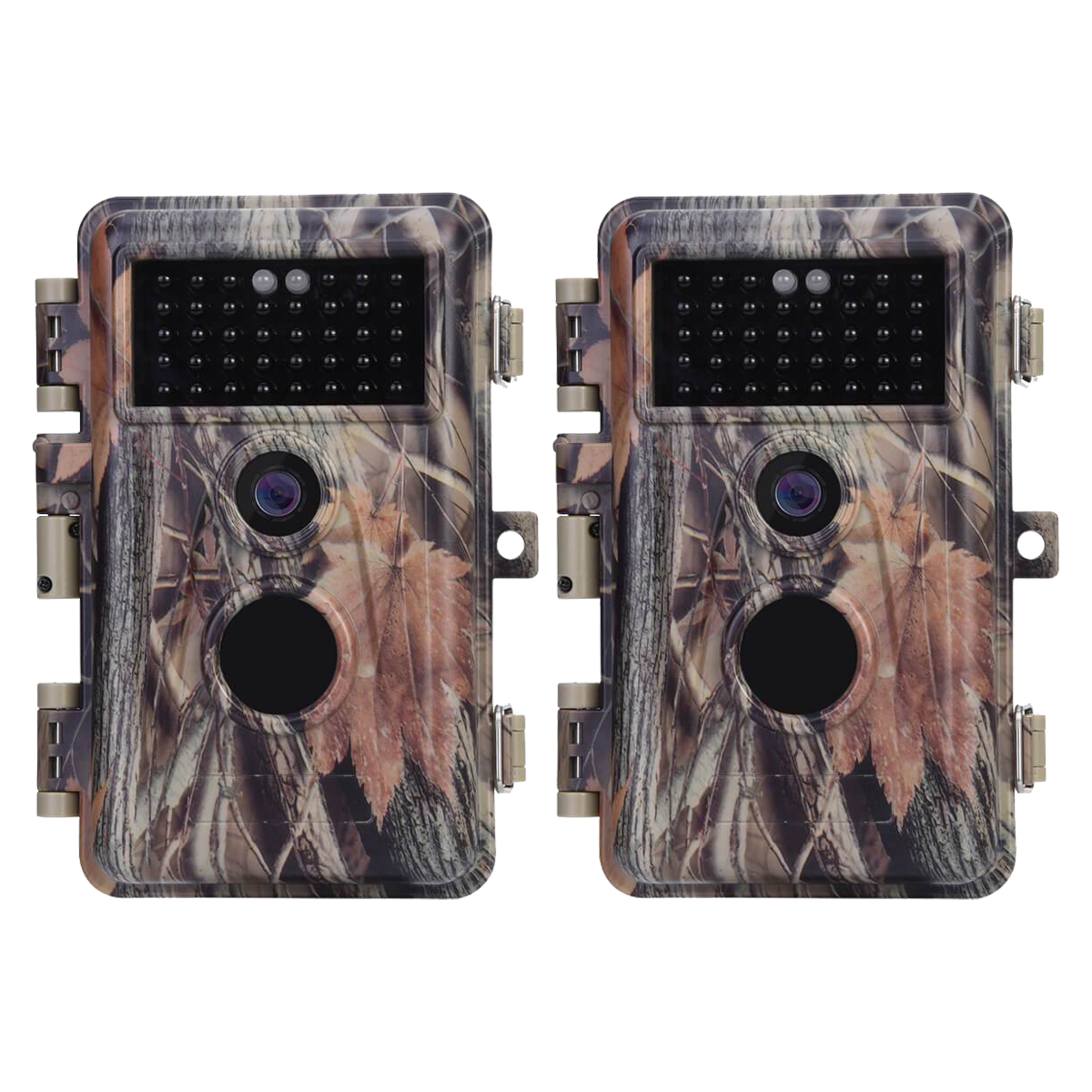 2-Pack No Glow Game Trail Deer Observing Cameras 32MP Photo 1296P Video Motion Activated Waterproof Night Vision Invisiable Infrared Time Lapse