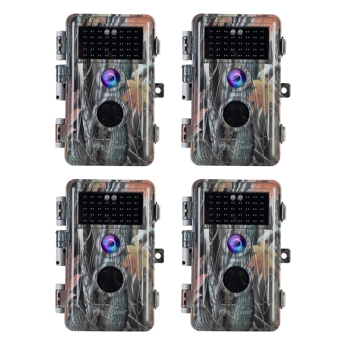 4-Pack Stealthy Game Trail Cameras for Observing & Home Security 32MP 1296P No Flash Infrared Night Vision Motion Activated Waterproof