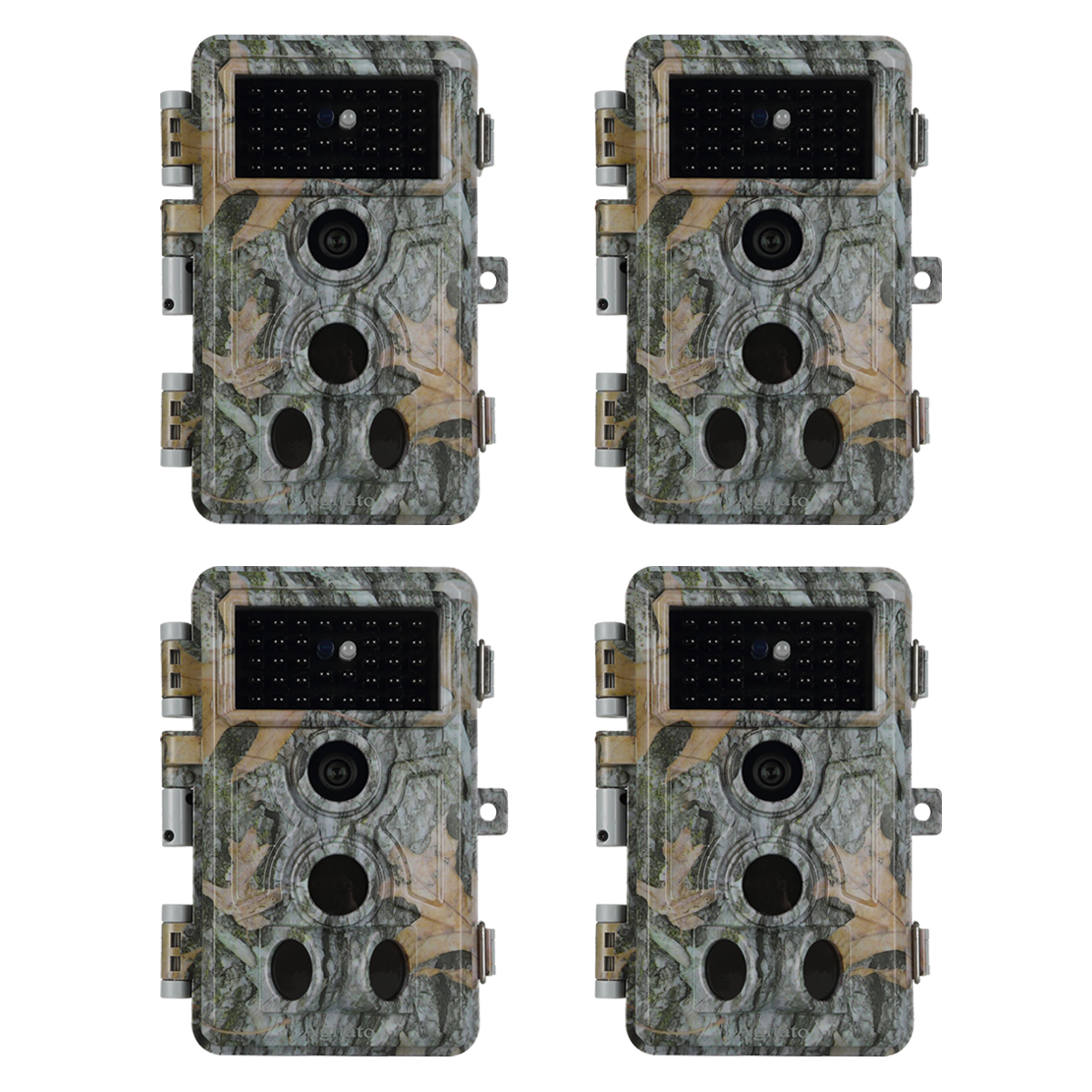 4-Pack Stealthy Camo Trail Observing & Game Deer Cameras HD 32MP 1296P Video 0.1s Trigger Time Motion Activated Waterproof No Glow Night Vision