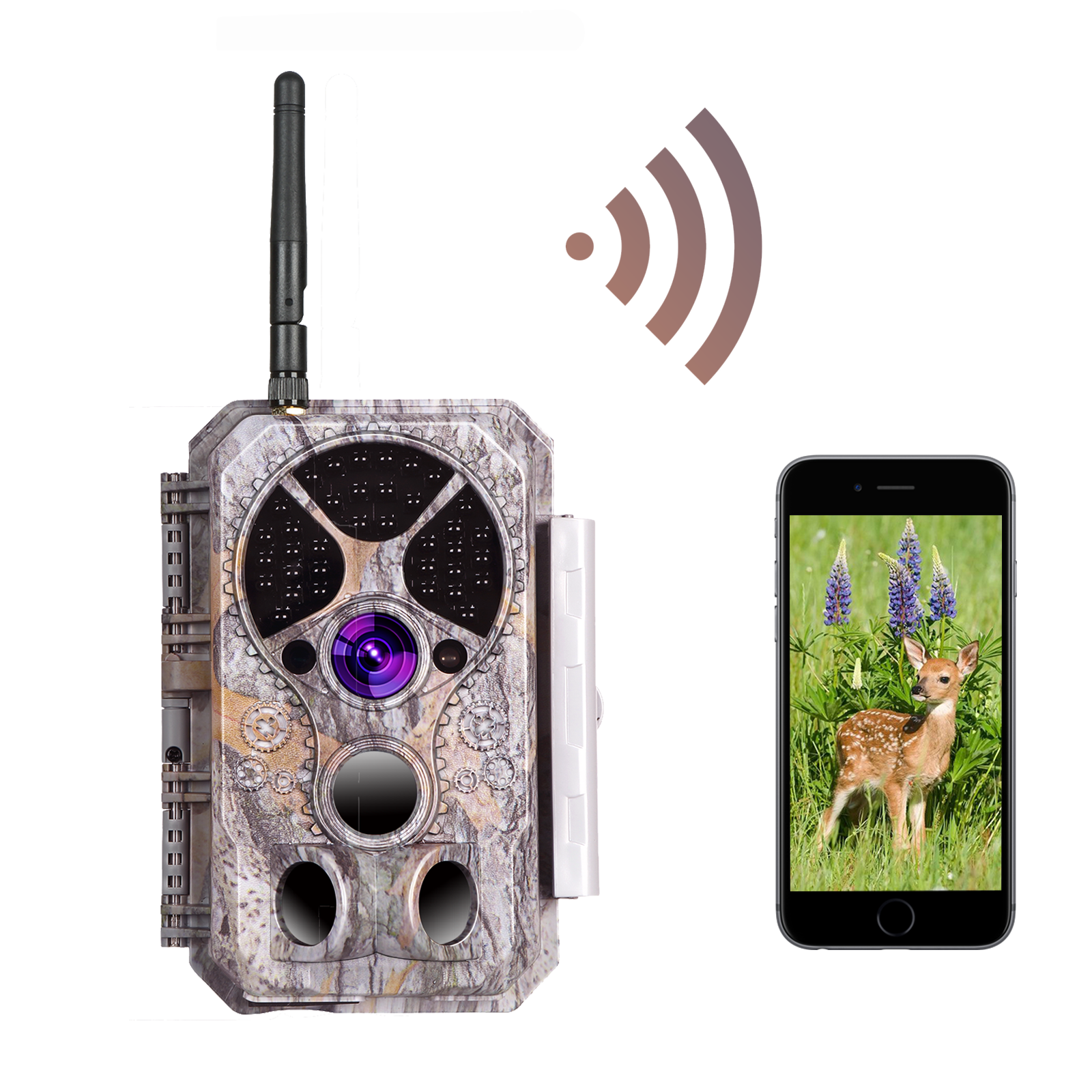 Bluetooth WIFI Game & Trail Camera Security Camera 32MP Picture 1296P Video Black Flash Wildlife Cam Night Vision Motion Activated Waterproof