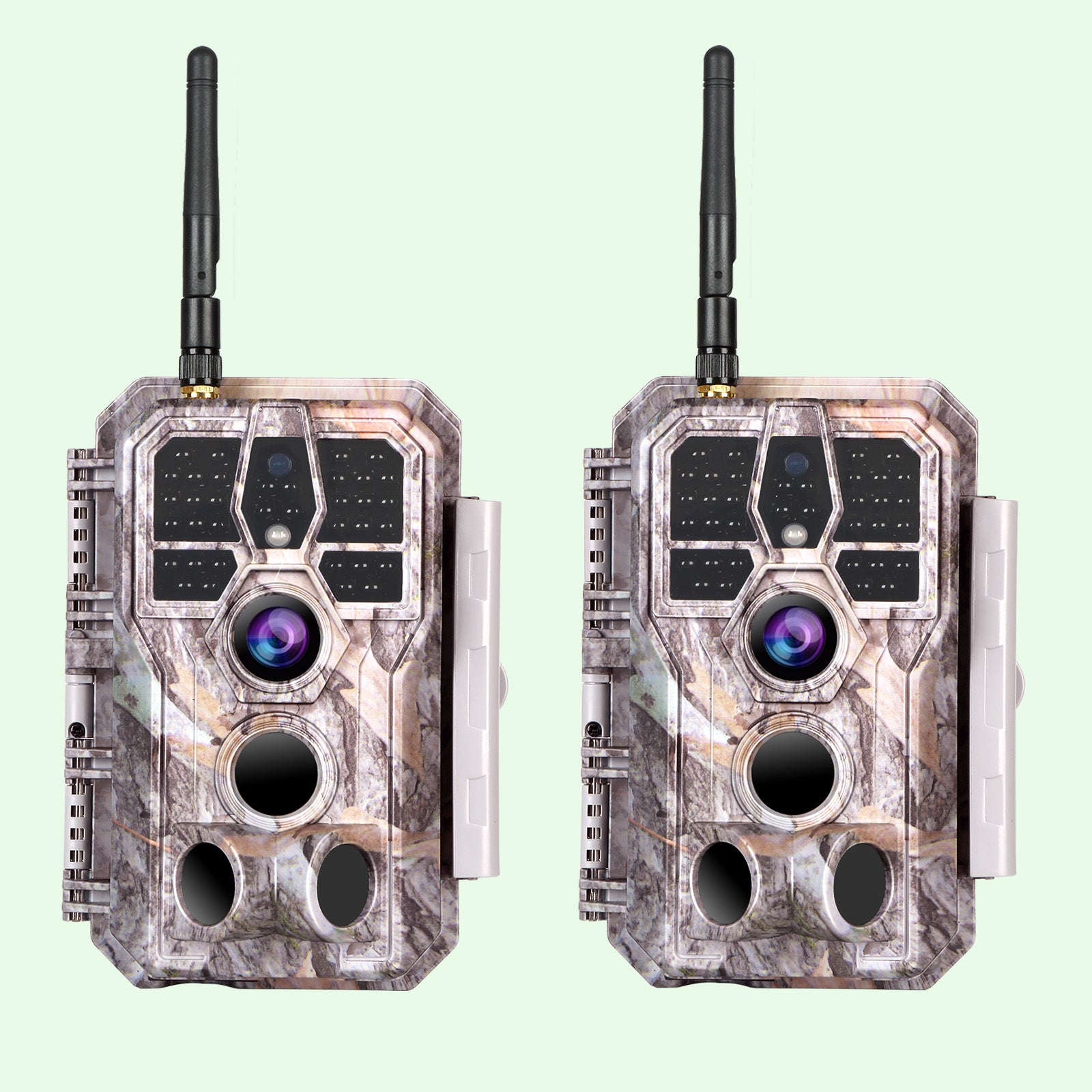 2-Pack Bluetooth WIFI Game Trail Cameras 32MP 1296P for Wildlife Observing & Home Security Night Vision Motion Activated Waterproof