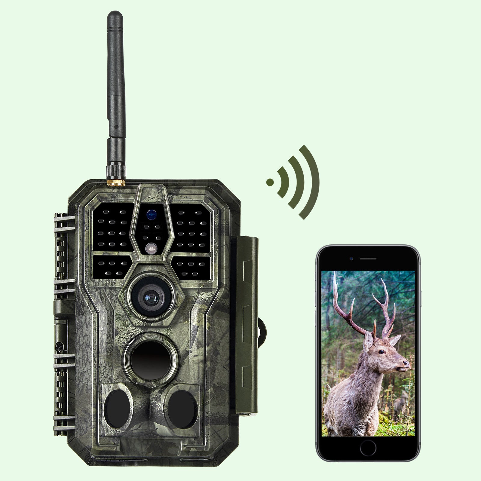 Bluetooth WIFI Trail Cameras 32MP 1296P for Wildlife Observing & Home or Backyard Security Night Vision Motion Activated Waterproof