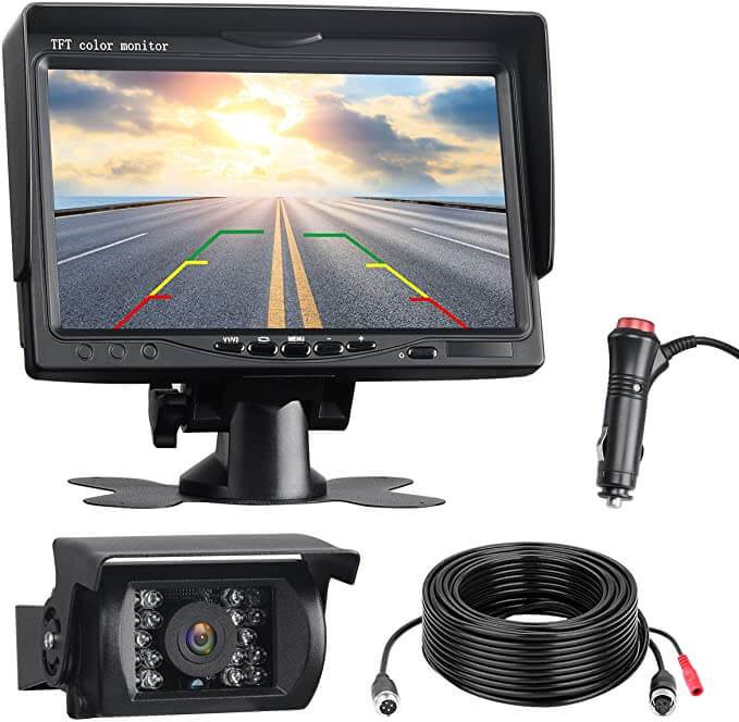 Toguard CA711 Backup Camera Kit, 7’’ LCD Rear View Monitor with Back up Rearview Reverse Cam